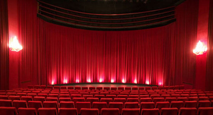 Empty illuminated theater