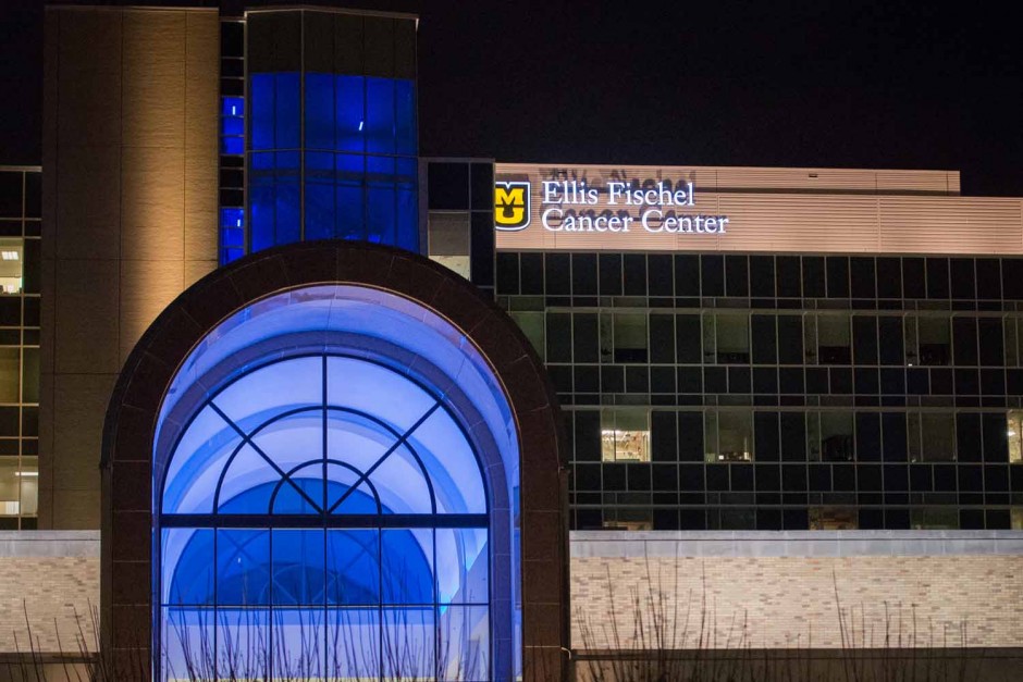 llis Fischel Cancer Center, a part of University of Missouri Health Care, recognizes National Autism Day with blue lights on the south side of University Hospital.