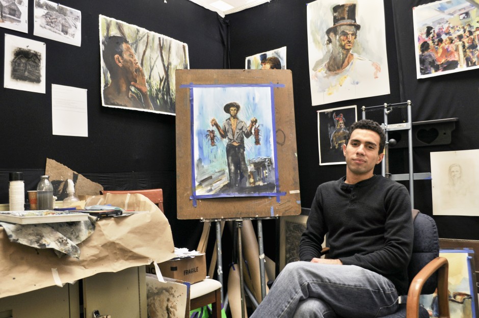 SImon Tatum in his art studio.
