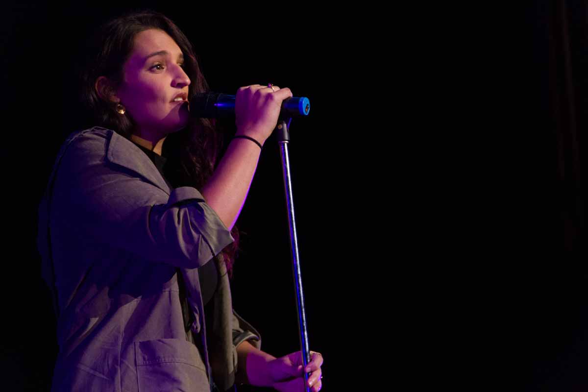 Mizzou Idol contestant Kylie Lawrence performs for the semifinalist round on stage at Jesse Auditorium on Feb. 20, 2016. Photo by Casey Scott.