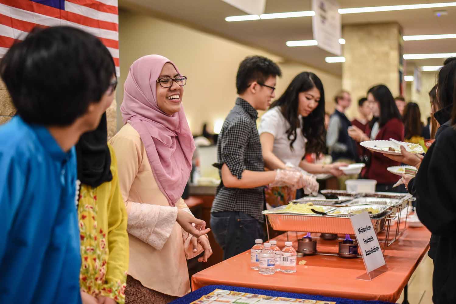 Nasyitah Indra joined several other members of the Malaysian Student Organization at the International Welcome Party on Saturday, February 6, 2016. (Photo by Morgan Lieberman)