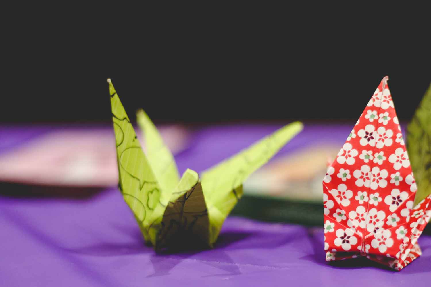 Japanese origami paper crane were on display. Photo by Hanna Yowell.