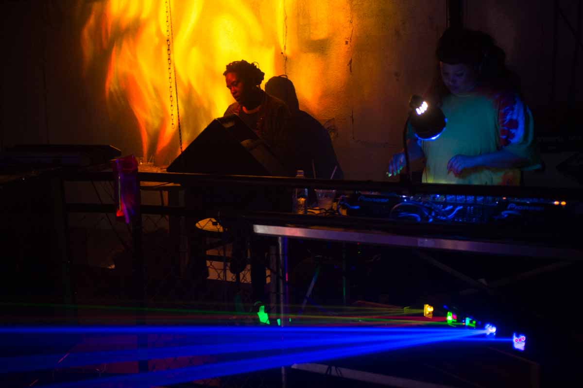 DJ Bwaha, Cousin Cole, DJ Abby, and DJ Bearcat keep the dance floor moving at the @ction! Party on Friday night at Tonic. Photo by Shane Epping.