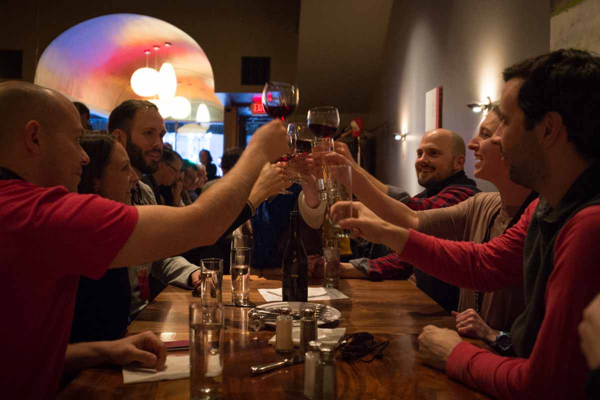 Film festival attendees wind down at Sycamore and toast to their weekend of experiences. Photo by Shane Epping.