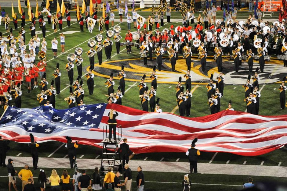 Marching Mizzou performs during halftime.