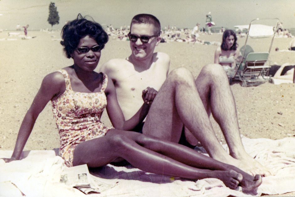John Logsdon and Gloria Newton Logsdon on a beach in the 1960s.