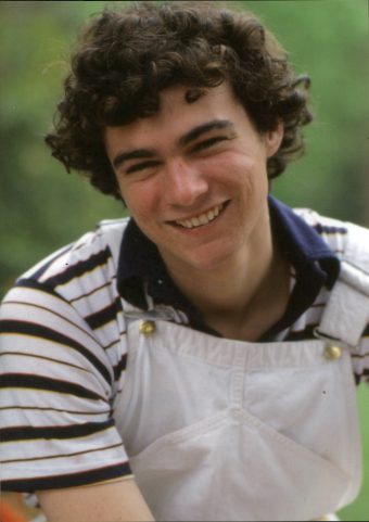 Tim Kaine in overalls
