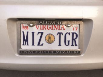 The University Of Missouri Tigers Metal Car Truck Auto Tag License Plate MIZZOU 