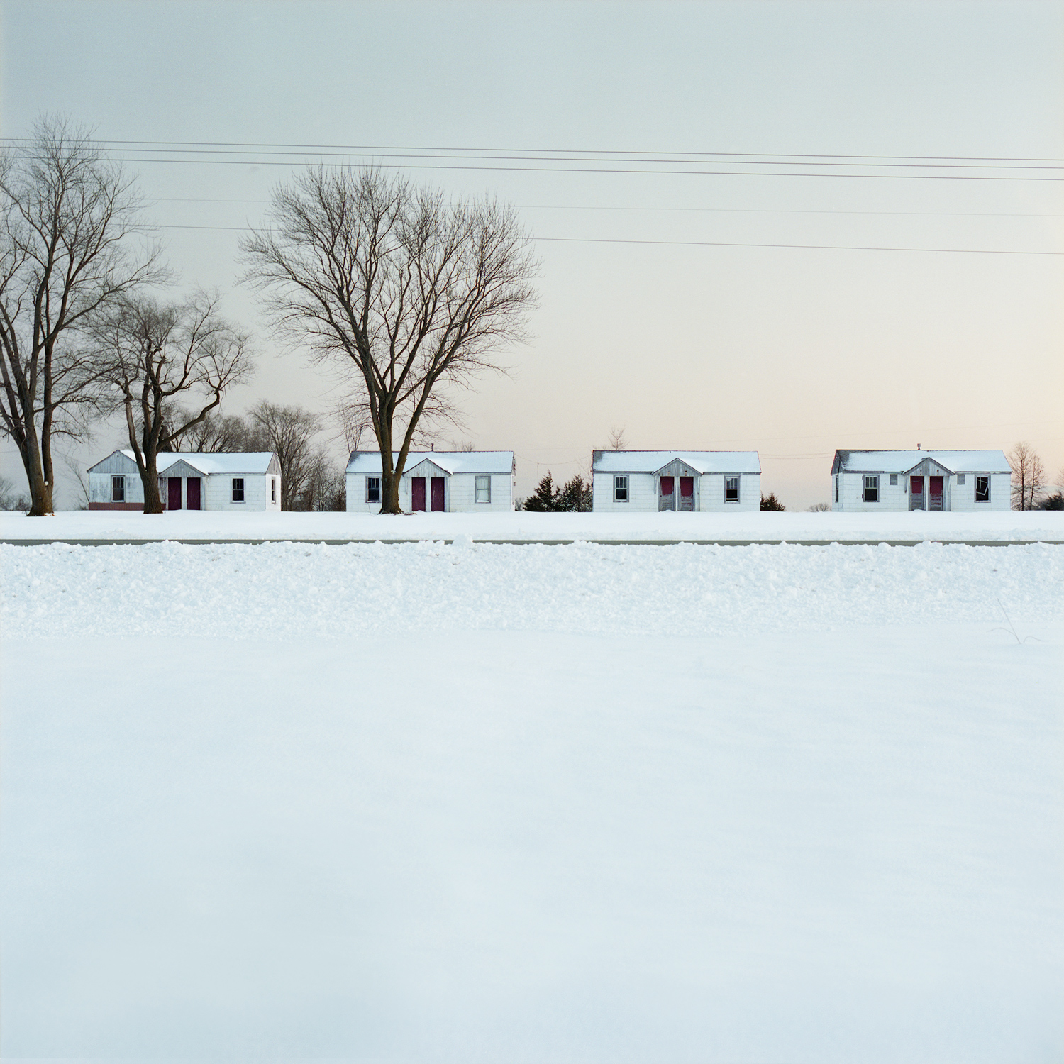 houses in snow