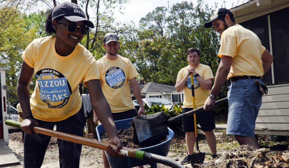 Mizzou students are pictured serving with Coastal Empire Habitat for Humanity in Savannah Georgia.