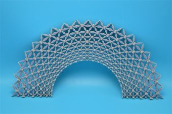 This structured lattice-type material protects against both types of energy waves — longitudinal and sheer — that can travel through the ground.