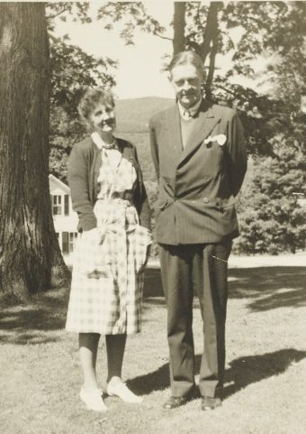 T.S. Eliot and Emily Hale in Dorset, Vermont during summer 1946. Photo courtesy of Princeton University Library