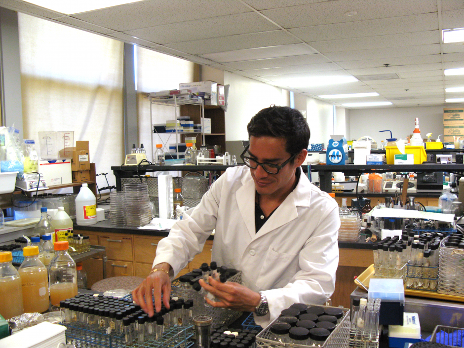 Eduardo Torres Dominguez in a lab